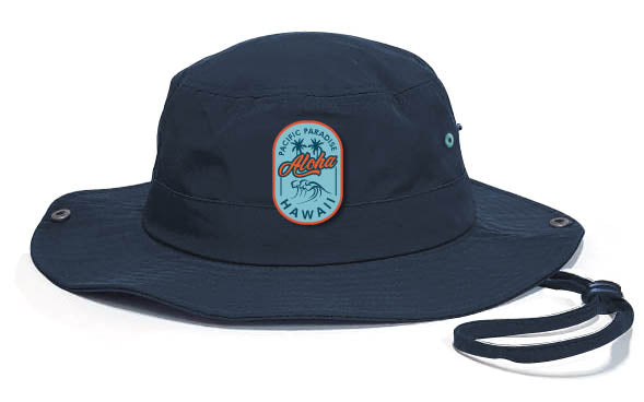 Hawaii Boonie Hat, Blue, Aloha