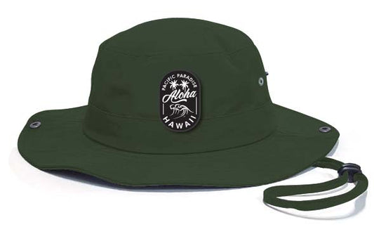 Hawaii Boonie Hat, Moss Green, Aloha