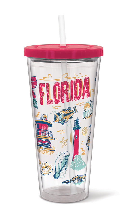 Florida Cup with Straw, 20 oz