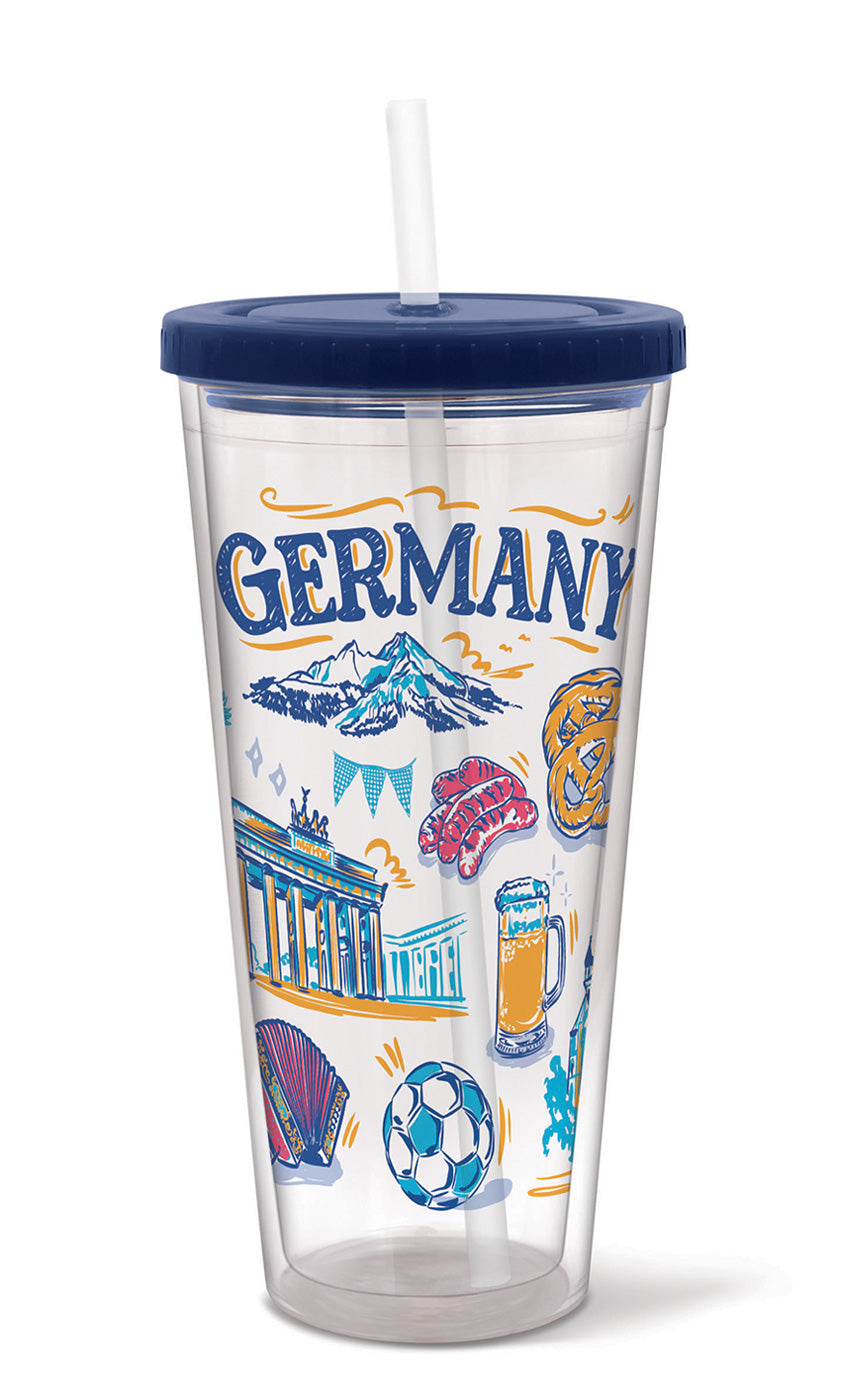 Germany Cup with Straw, 20 oz