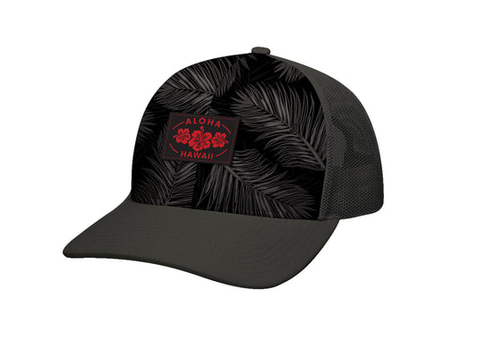 Hawaii Trucker Hat, Midnight Palm