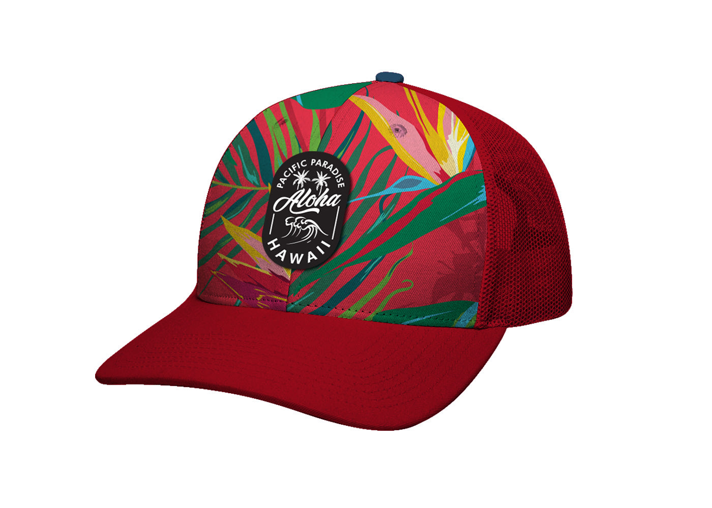 Hawaii Trucker Hat, Pink Palm